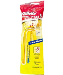 Dao Cạo Râu Gillette Super Thin Cán Vàng Gói 2 Cái